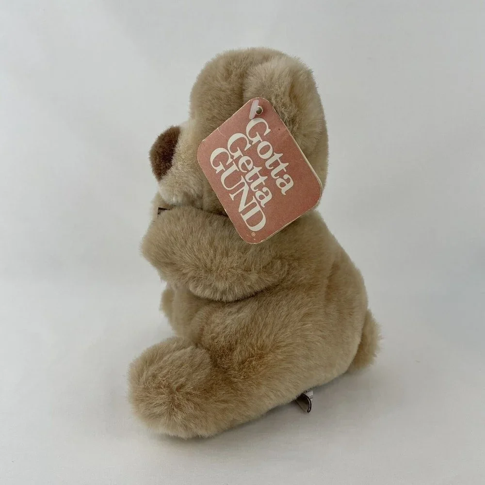 RARE Gund Checkers Teddy Bear 8”‎ Plush #2209 Plaid Bow Tan Vintage 1993 HTF
